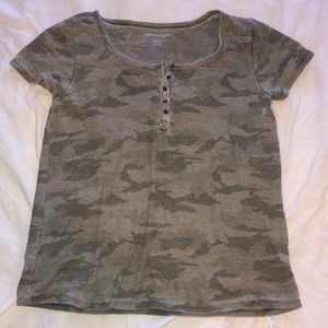 American Eagle Camo Waffle T-shirt